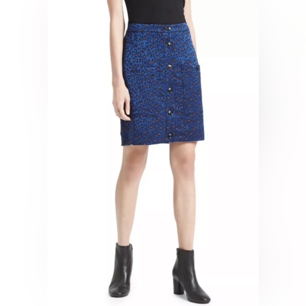 NWT Banana Republic Blue Leopard Mini Skirt